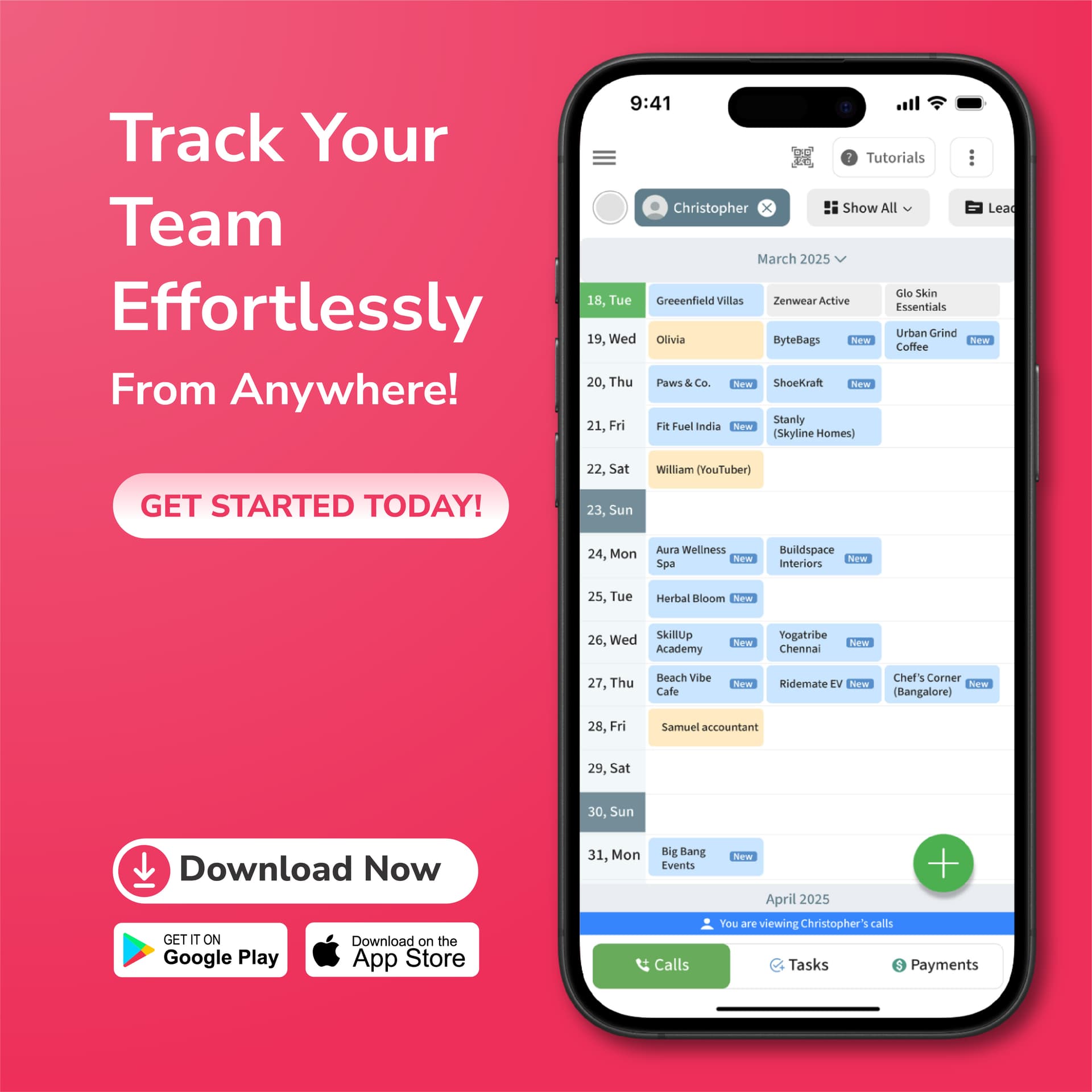 Team activity feed